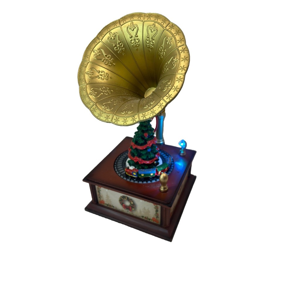 Holiday Time Phonograph Christmas Tree Train LED Lights Music Sound Movement